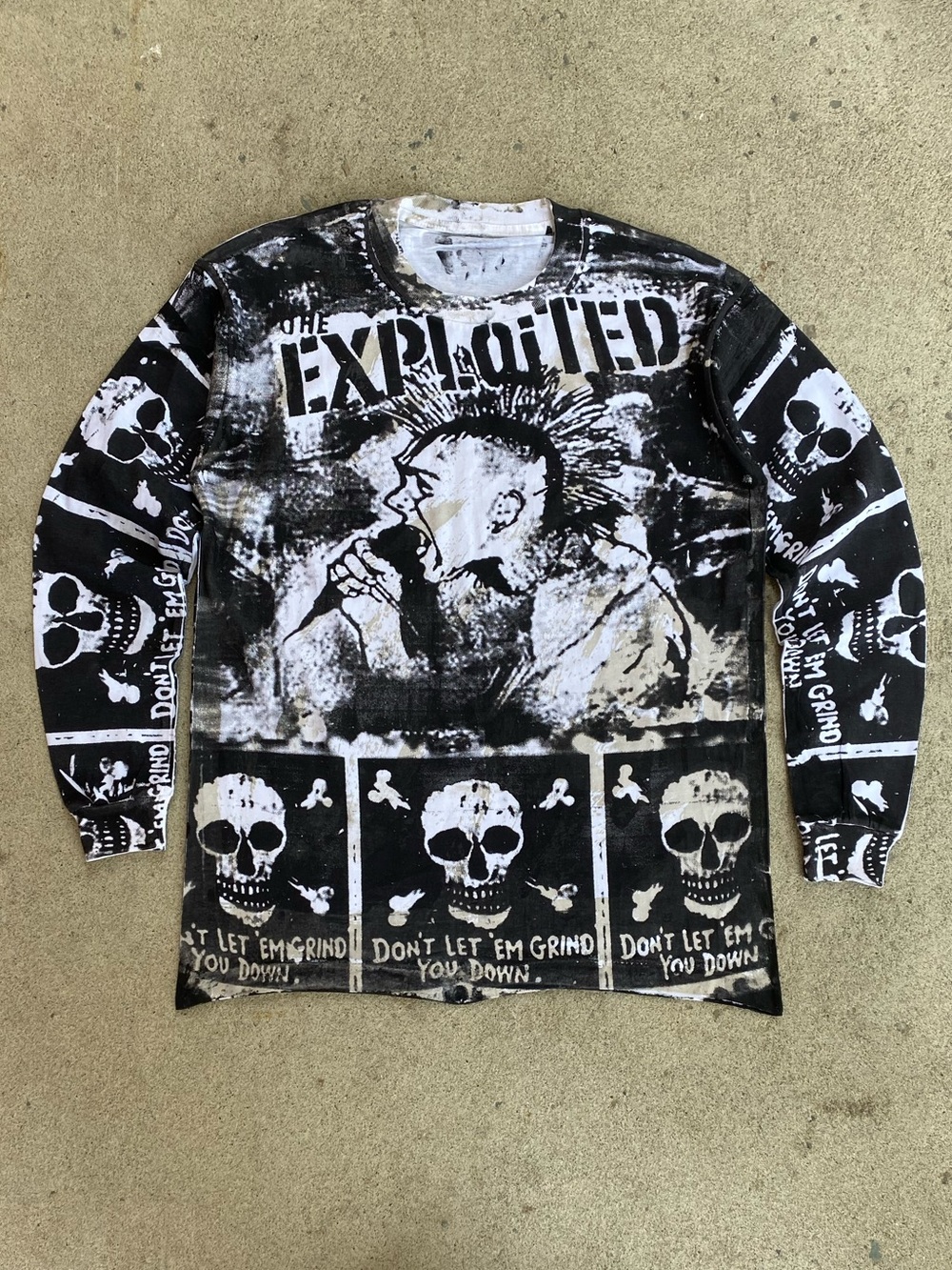 Vintage The Exploited Reprint Skull AOP Band Longsleeve